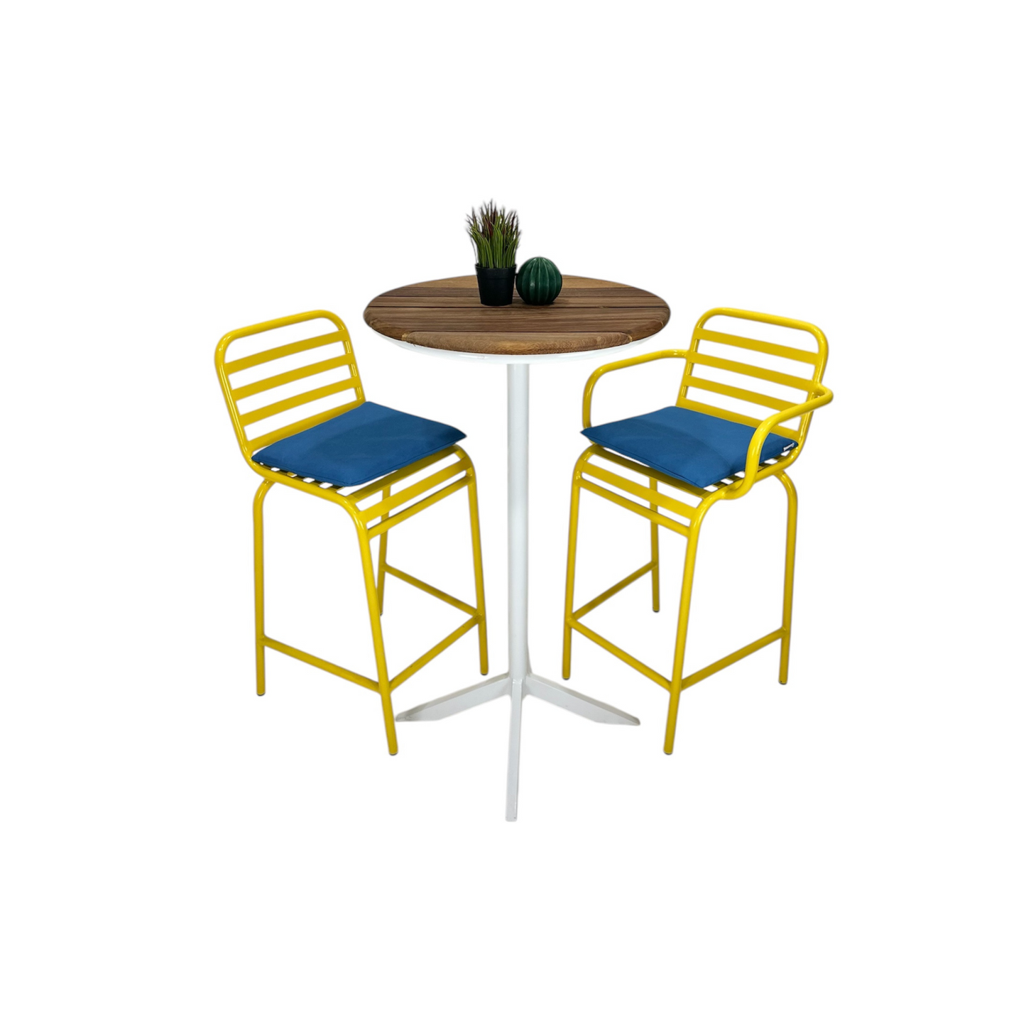 Aero High Table - Aluminum & Teak Wood My Store