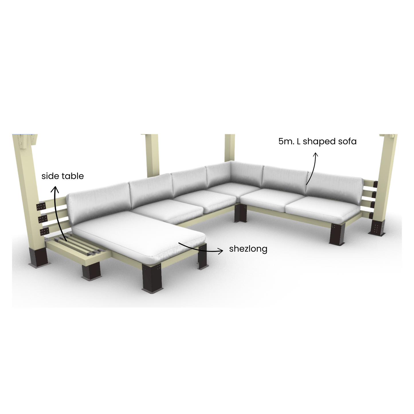 Built-in Sofa Pergola