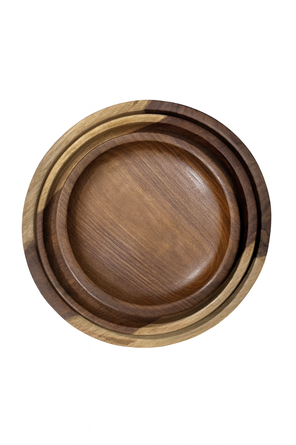 Natural Wooden Plates - 3 Piece Set
