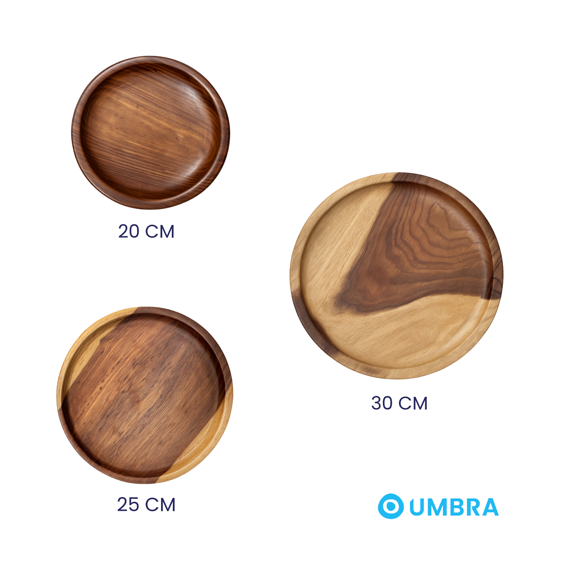 Natural Wooden Plates - 3 Piece Set Umbra