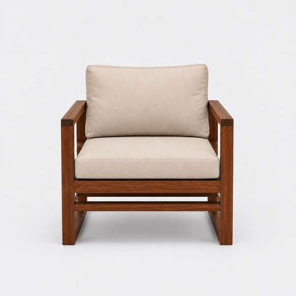 Celio Lounge Chair in beige upholstery