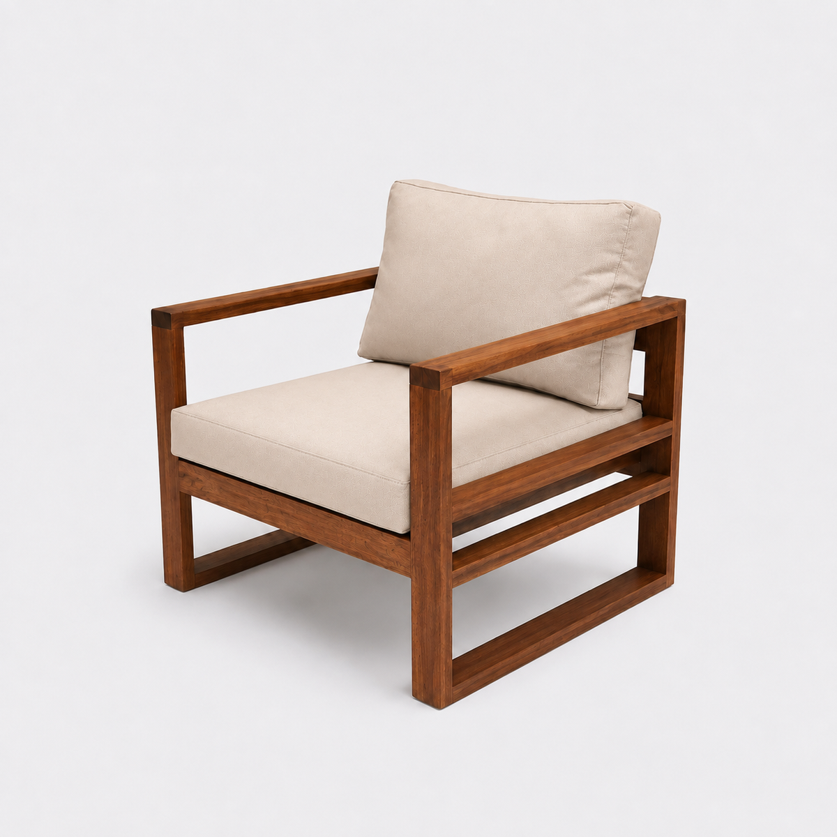 Celio Lounge Chair beige upholstery perspective